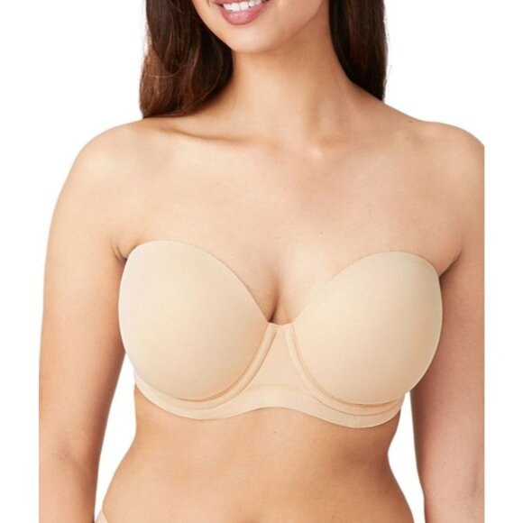 Wacoal Red Carpet Strapless Bra 36DD Beige Underwire Lightly Padded Nwt NO STRAP - Picture 1 of 6